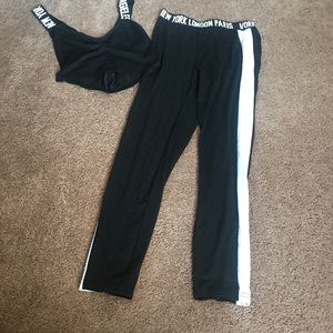 4/$20 Sports Bra & Leggings Set - Crisscross Ruched Top & Sideseam Leggings